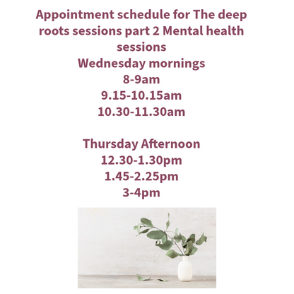 The deep roots sessions part 2 Mental health sessions